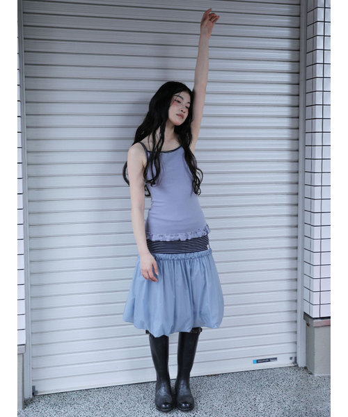 UGLY SHADOW（アグリーシャドウ）の「ST FRILL CONTRAST SLEEVELESS(BLUE)（Tシャツ/カットソー・レディース・その他・FREE）」の2枚目の写真