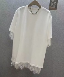 レースレイヤード風オーバーサイズTシャツ