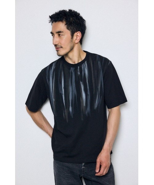 AZUL by moussy(アズールバイマウジー)の「【大人の抜け感】ランダムペイントトップス 半袖 春服 夏服 秋服 3サイズ展開(Tシャツ/カットソー・メンズ・ホワイト系その他/ベージュ系その他/ブラック系その他/ブルー系その他3・LARGE/MEDIUM/SMALL)」の15枚目の写真