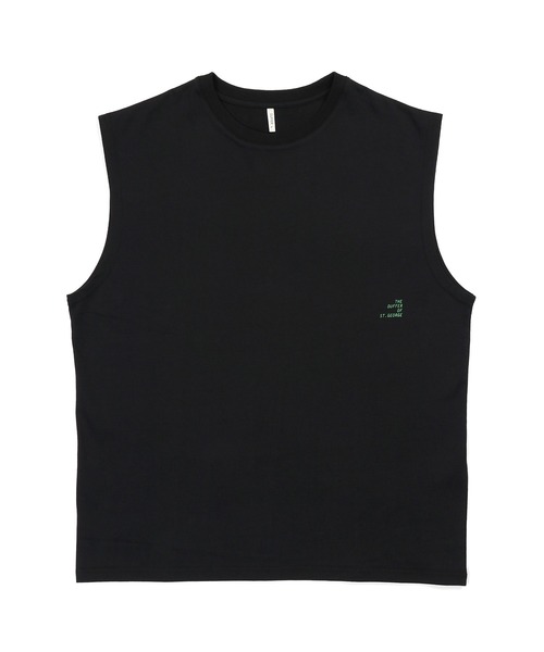 The DUFFER of ST.GEORGE（ザダファーオブセントジョージ）の「8oz HEAVY WEIGHT COTTON NO-SLEEVE TEE：セットアップ対応 ヘビーウェイト ノースリーブTシャツ/ 厚手Tシャツ / 透けない / 肉厚/ レイヤード（タンクトップ・メンズ・オフホワイト/スミクロ/ベージュ/ネイビー・MEDIUM/X-LARGE/LARGE）」の10枚目の写真