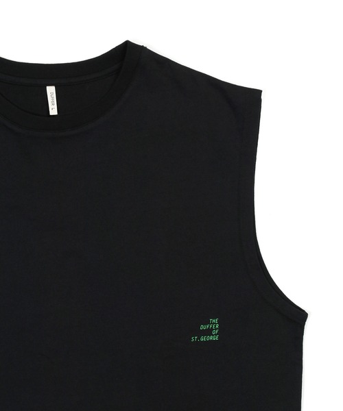The DUFFER of ST.GEORGE（ザダファーオブセントジョージ）の「8oz HEAVY WEIGHT COTTON NO-SLEEVE TEE：セットアップ対応 ヘビーウェイト ノースリーブTシャツ/ 厚手Tシャツ / 透けない / 肉厚/ レイヤード（タンクトップ・メンズ・オフホワイト/スミクロ/ベージュ/ネイビー・MEDIUM/X-LARGE/LARGE）」の5枚目の写真
