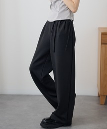 ラップ リボン ストレッチ テーパード パンツ