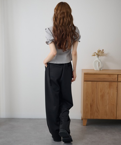 DAYRA（デイラ）の「ラップ リボン ストレッチ テーパード パンツ（その他パンツ・レディース・ブラック/ネイビー・155/160/165）」の11枚目の写真