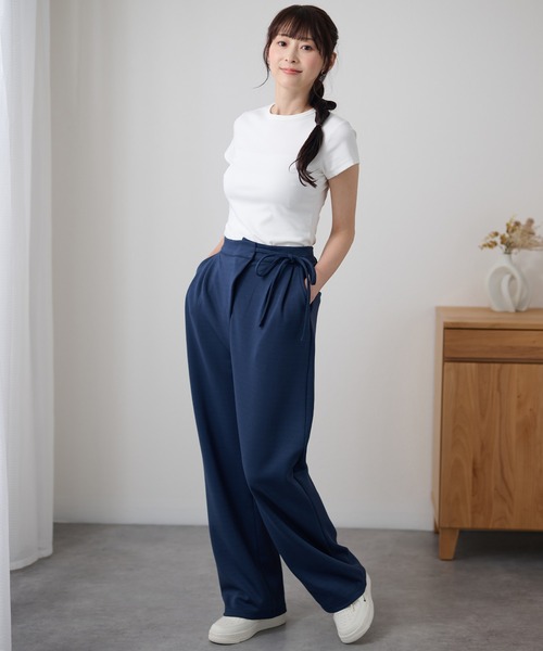 DAYRA（デイラ）の「ラップ リボン ストレッチ テーパード パンツ（その他パンツ・レディース・ブラック/ネイビー・155/160/165）」の16枚目の写真