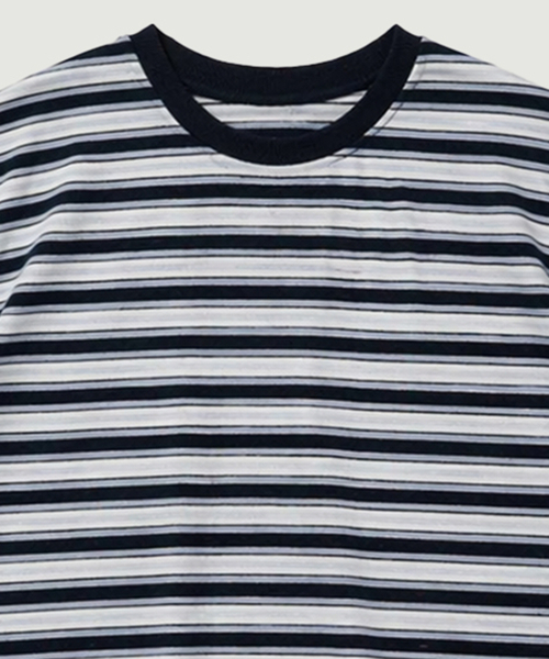 AARAN(アラン)の「ロリーストライプTシャツ_ネイビー(Tシャツ/カットソー・レディース・ネイビー・FREE)」の2枚目の写真