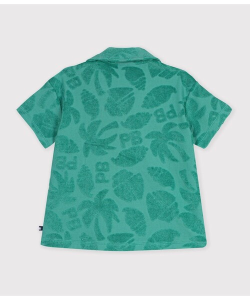 PETIT BATEAU(プチバトー)の「プリント半袖シャツ(シャツ/ブラウス・キッズ・グリーン・6YEAR/8YEAR/10YEAR/12YEAR)」の4枚目の写真