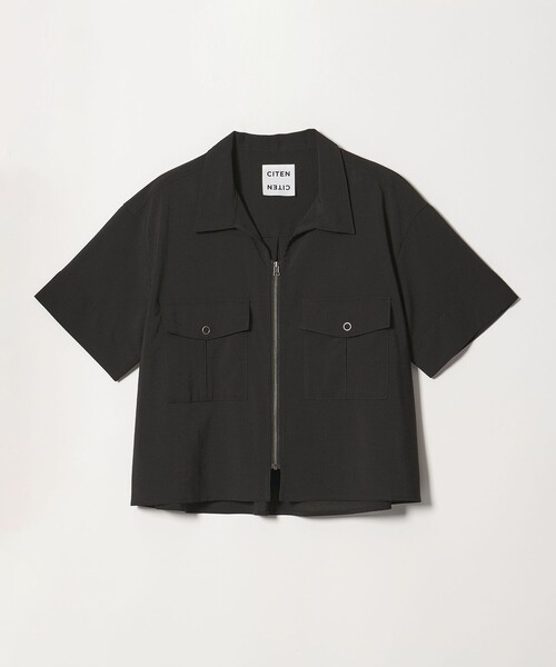 CITEN(シテン)の「<CITEN>エアリージップシャツ ―吸水速乾・防シワ―(シャツ/ブラウス・レディース・クリーム/ブラック/ダークブラウン・FREE)」の13枚目の写真