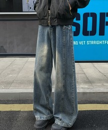 ワイドデザインデニムパンツ