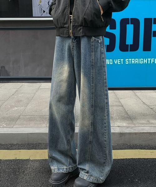 REBALANCE(リバランス)の「ワイドデザインデニムパンツ(デニムパンツ・メンズ・B/C/A・MEDIUM/LARGE/X-LARGE)」の1枚目の写真