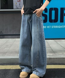 ワイドデザインデニムパンツ
