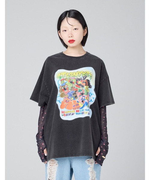 Little sunny bite（リトルサニーバイト）の「/Little sunny bite/anna hopman x little sunny bite animal big tee 26SS（Tシャツ/カットソー・メンズ・ブラック/ブルー/ホワイト・MEDIUM/SMALL）」の2枚目の写真