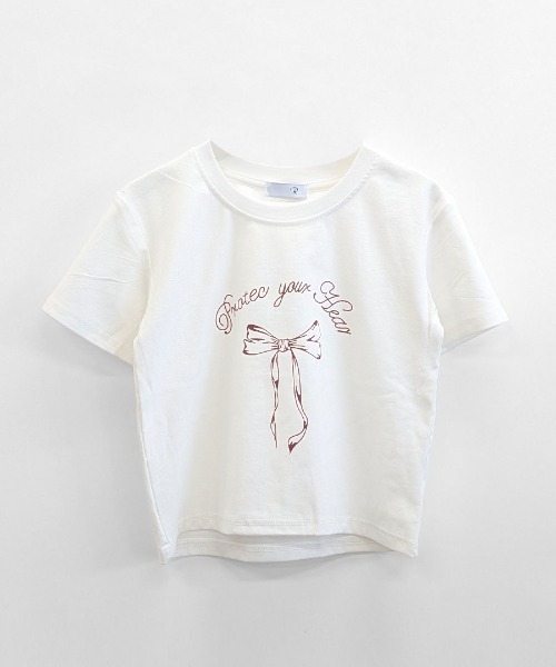 REMUR(レミュール)の「リボンプリントTシャツ(Tシャツ/カットソー・レディース・ブラック/グレー/ホワイト・FREE)」の15枚目の写真