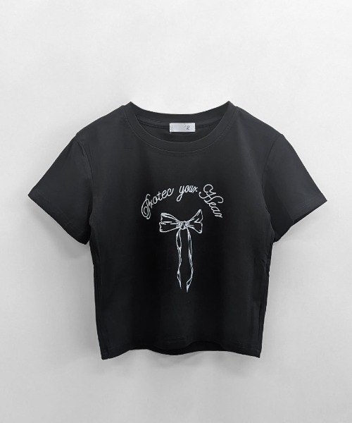 REMUR(レミュール)の「リボンプリントTシャツ(Tシャツ/カットソー・レディース・ブラック/グレー/ホワイト・FREE)」の14枚目の写真