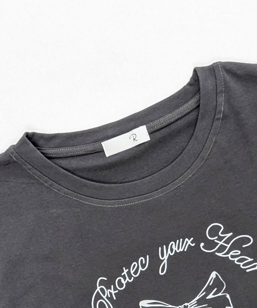REMUR(レミュール)の「リボンプリントTシャツ(Tシャツ/カットソー・レディース・ブラック/グレー/ホワイト・FREE)」の9枚目の写真