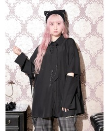 チェーンネクタイ付き2WAYユニセックスシャツ