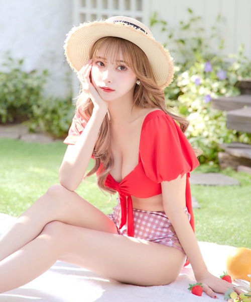 パフスリーブ2wayビキニ2点セット【ビキニ】【水着】（水着）｜sugar