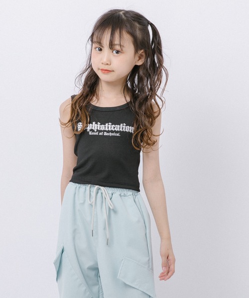 URBAN CHERRY(アーバンチェリー)の「フロントロゴタンクトップ(タンクトップ・キッズ・ブラック/ピンク・130cm/140cm/150cm)」の2枚目の写真