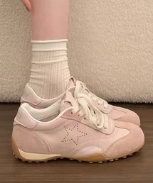 異素材 スター パンチング ローカット スニーカー