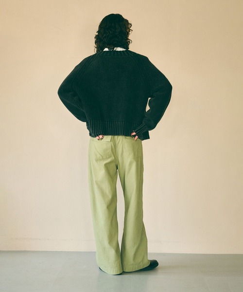 kha:ki（カーキ）の「「KHA:KI / カーキ」GARMENT DYED CARDIGAN（ニット/セーター・レディース・ブルー/オフホワイト/ブラック・FREE）」の20枚目の写真