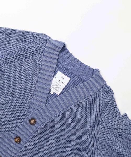 kha:ki（カーキ）の「「KHA:KI / カーキ」GARMENT DYED CARDIGAN（ニット/セーター・レディース・ブルー/オフホワイト/ブラック・FREE）」の16枚目の写真