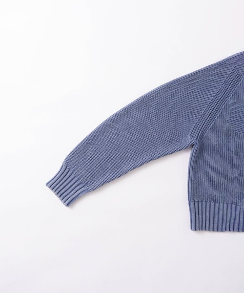 kha:ki（カーキ）の「「KHA:KI / カーキ」GARMENT DYED CARDIGAN（ニット/セーター・レディース・ブルー/オフホワイト/ブラック・FREE）」の18枚目の写真