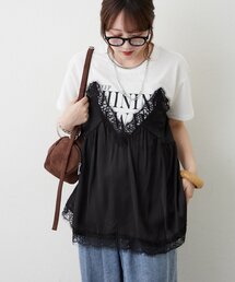 サテンキャミドッキングTシャツ