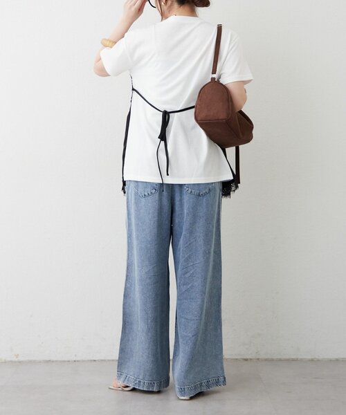 continuer de NICE CLAUP(コンティニューデナイスクラップ)の「サテンキャミドッキングTシャツ(Tシャツ/カットソー・レディース・ブラック/チャコールグレー/ブラウン・FREE)」の15枚目の写真