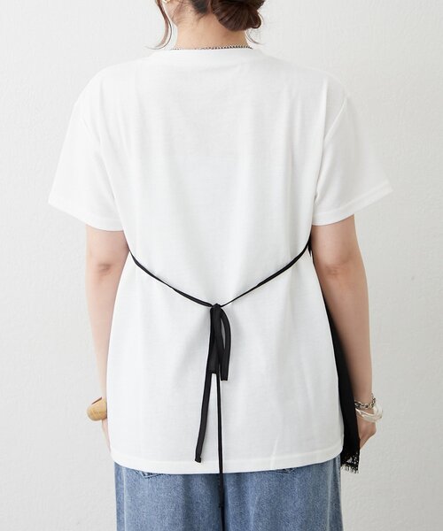 continuer de NICE CLAUP(コンティニューデナイスクラップ)の「サテンキャミドッキングTシャツ(Tシャツ/カットソー・レディース・ブラック/チャコールグレー/ブラウン・FREE)」の20枚目の写真
