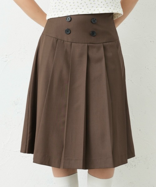 FCMM(エフシーエムエム)の「DOUBLE BOTTON SKIRT/ダブルボタンスカート(スカート・レディース・ブラウン/ブラック/グレー・SMALL/MEDIUM)」の3枚目の写真
