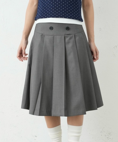 FCMM(エフシーエムエム)の「DOUBLE BOTTON SKIRT/ダブルボタンスカート(スカート・レディース・ブラウン/ブラック/グレー・SMALL/MEDIUM)」の2枚目の写真