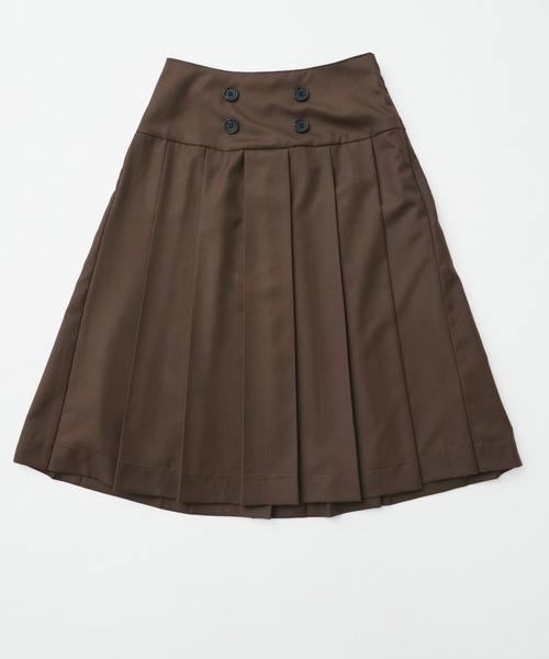FCMM(エフシーエムエム)の「DOUBLE BOTTON SKIRT/ダブルボタンスカート(スカート・レディース・ブラウン/ブラック/グレー・SMALL/MEDIUM)」の5枚目の写真