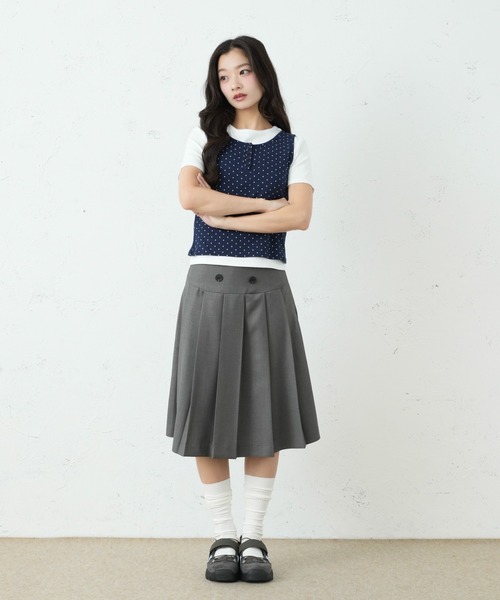 FCMM(エフシーエムエム)の「DOUBLE BOTTON SKIRT/ダブルボタンスカート(スカート・レディース・ブラウン/ブラック/グレー・SMALL/MEDIUM)」の20枚目の写真