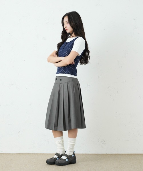 FCMM(エフシーエムエム)の「DOUBLE BOTTON SKIRT/ダブルボタンスカート(スカート・レディース・ブラウン/ブラック/グレー・SMALL/MEDIUM)」の19枚目の写真