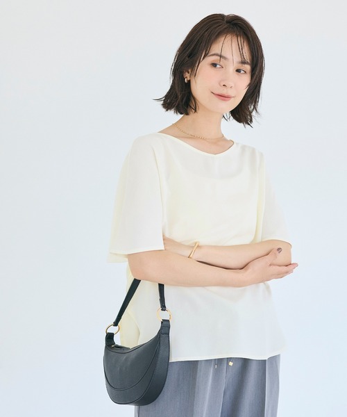 coca(coca)(コカ)の「【伊藤千晃様着用】\速乾/ Vネックドルマンスリーブブラウス(シャツ/ブラウス・レディース・ストライプ/アイボリー・S/M/L)」の21枚目の写真