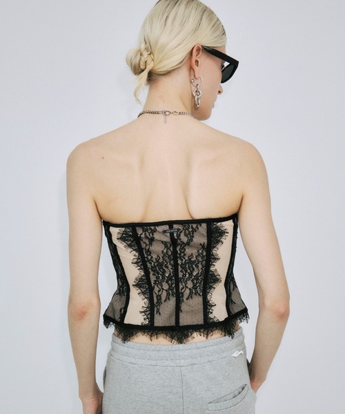 JOSE MOON(ジョゼムーン)の「LACE PANEL CORSET/レースパネルコルセット(その他トップス・レディース・ブラック/ベージュ系その他・36/38)」の5枚目の写真