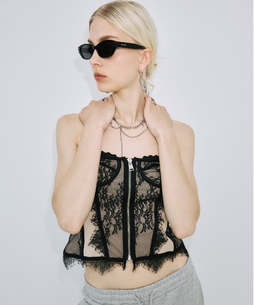 JOSE MOON(ジョゼムーン)の「LACE PANEL CORSET/レースパネルコルセット(その他トップス・レディース・ブラック/ベージュ系その他・36/38)」の6枚目の写真