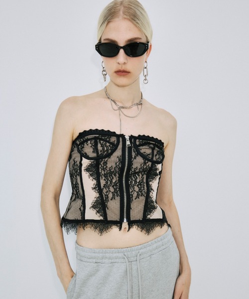 セール】LACE PANEL CORSET/レースパネルコルセット（その他トップス