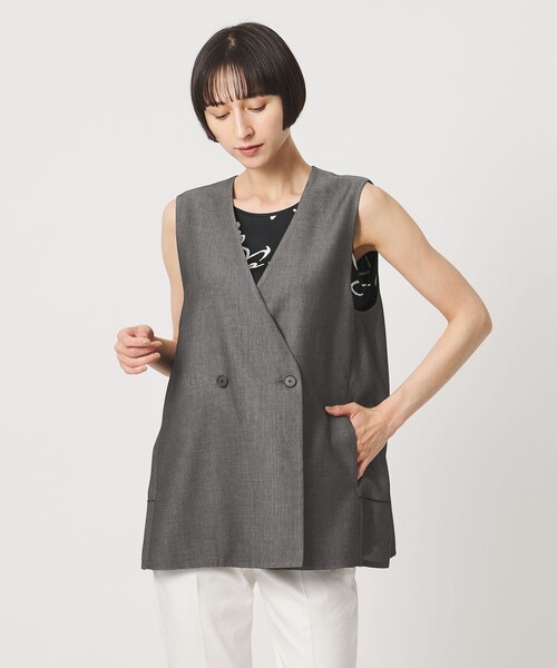 UNITED ARROWS(ユナイテッドアローズ)の「シアー バックフレア ベスト ‐ウォッシャブル‐(ベスト・レディース・ネイビー/ベージュ/その他1・36/38)」の5枚目の写真