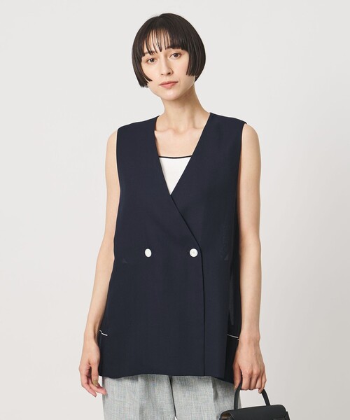 UNITED ARROWS(ユナイテッドアローズ)の「シアー バックフレア ベスト ‐ウォッシャブル‐(ベスト・レディース・ネイビー/ベージュ/その他1・36/38)」の9枚目の写真