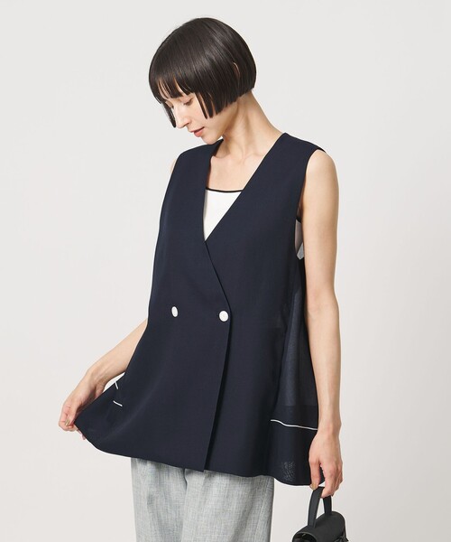 UNITED ARROWS(ユナイテッドアローズ)の「シアー バックフレア ベスト ‐ウォッシャブル‐(ベスト・レディース・ネイビー/ベージュ/その他1・36/38)」の10枚目の写真
