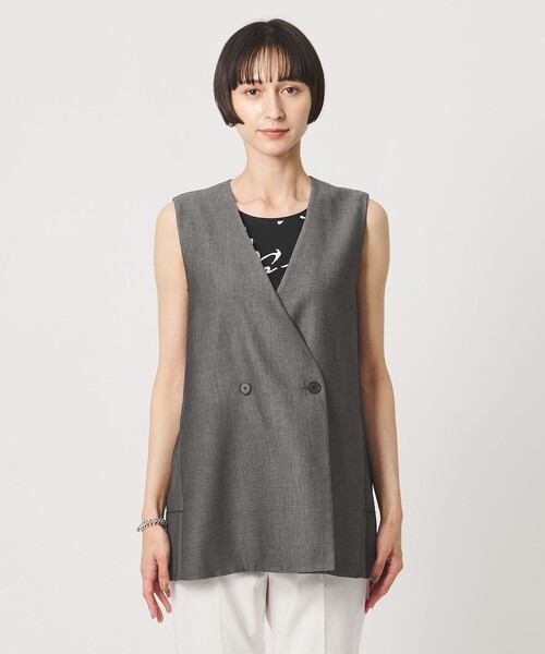 UNITED ARROWS(ユナイテッドアローズ)の「シアー バックフレア ベスト ‐ウォッシャブル‐(ベスト・レディース・ネイビー/ベージュ/その他1・36/38)」の12枚目の写真