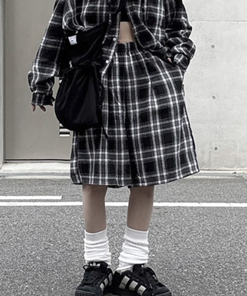 セール】Loose Check Half Pants/ルーズチェックハーフパンツ【unisex