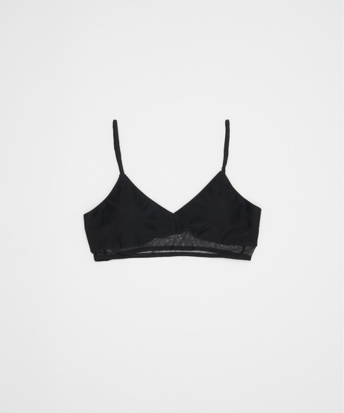 SOEMIN（ソミン）の「Bralette／カップイン バックシアーショートブラトップ（キャミソール・レディース・ホワイト/ブラック・FREE）」の2枚目の写真