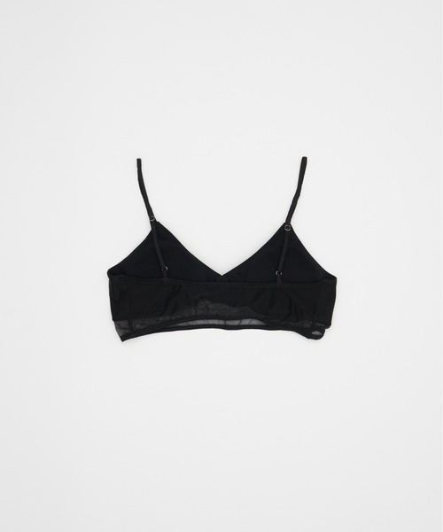 SOEMIN（ソミン）の「Bralette／カップイン バックシアーショートブラトップ（キャミソール・レディース・ホワイト/ブラック・FREE）」の4枚目の写真