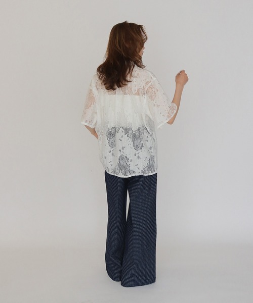 CLEIO（クレイオ）の「【CLEIO】レースシャツ LACE SHIRT（シャツ/ブラウス・レディース・イエロー/ブラック/アイボリー・FREE）」の7枚目の写真