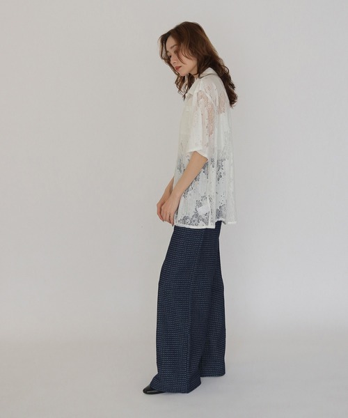 CLEIO（クレイオ）の「【CLEIO】レースシャツ LACE SHIRT（シャツ/ブラウス・レディース・イエロー/ブラック/アイボリー・FREE）」の6枚目の写真