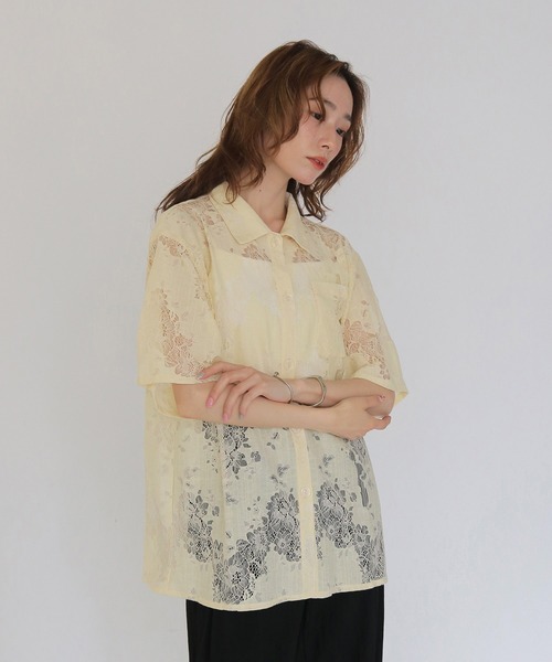 CLEIO（クレイオ）の「【CLEIO】レースシャツ LACE SHIRT（シャツ/ブラウス・レディース・イエロー/ブラック/アイボリー・FREE）」の22枚目の写真