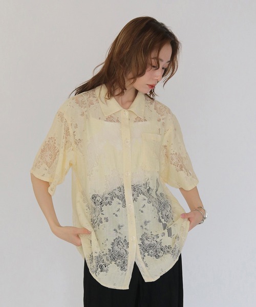 CLEIO(クレイオ)の「【CLEIO】レースシャツ LACE SHIRT(シャツ/ブラウス・レディース・イエロー/ブラック/アイボリー・FREE)」の21枚目の写真