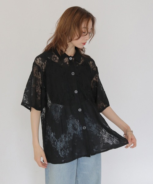 CLEIO（クレイオ）の「【CLEIO】レースシャツ LACE SHIRT（シャツ/ブラウス・レディース・イエロー/ブラック/アイボリー・FREE）」の10枚目の写真