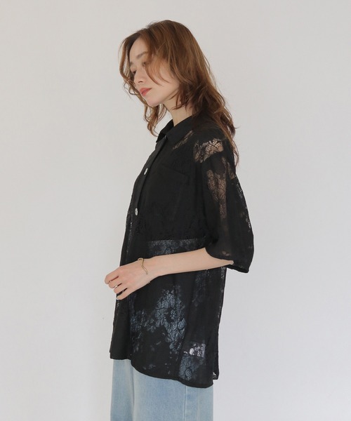 CLEIO（クレイオ）の「【CLEIO】レースシャツ LACE SHIRT（シャツ/ブラウス・レディース・イエロー/ブラック/アイボリー・FREE）」の12枚目の写真